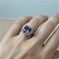 Anillo Mujer in Oro blanco Ametista R.M.105